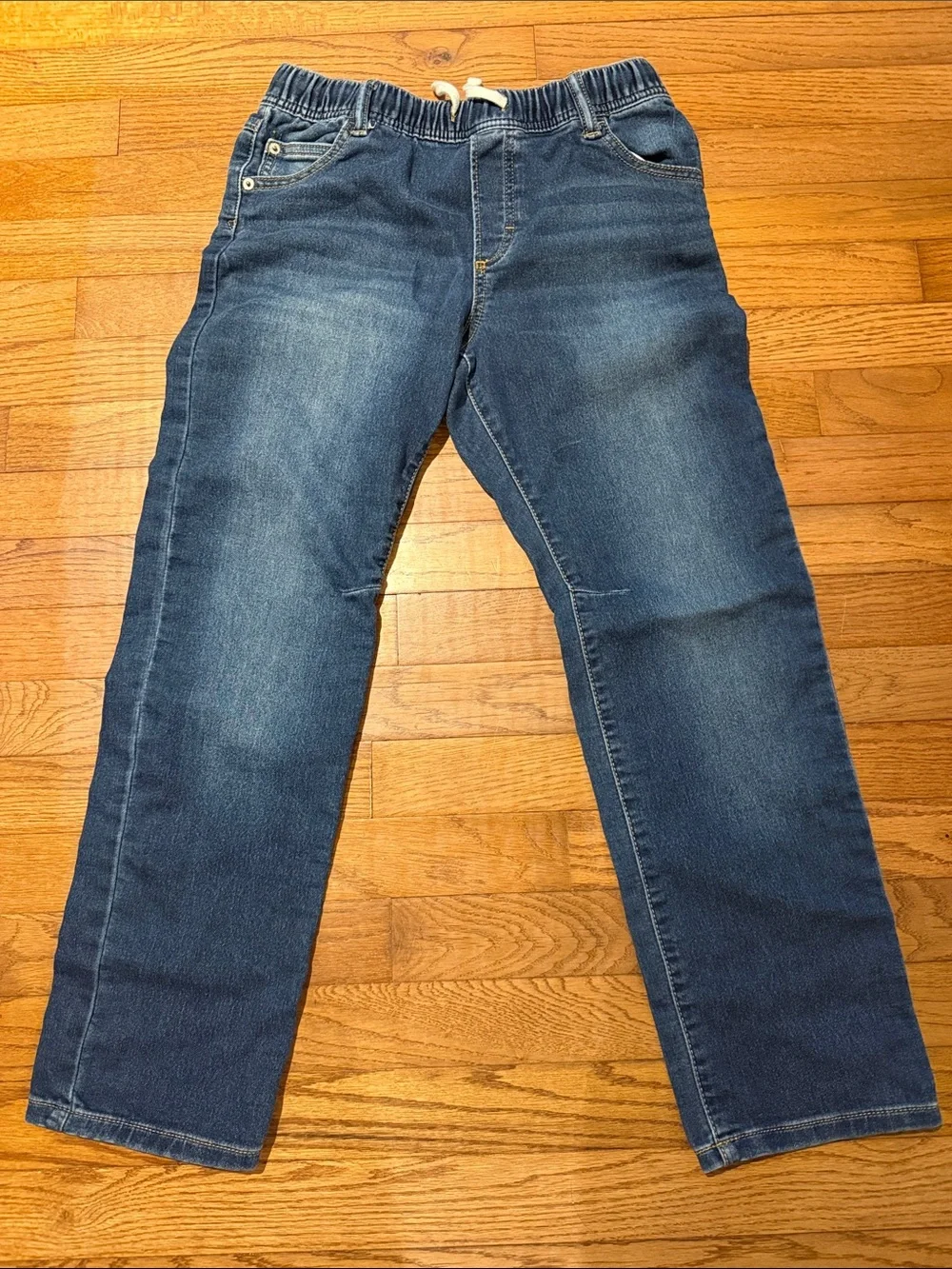 GAP Boys Husky Stretch Denim Jeans in Medium Blue with Gold Stitching
